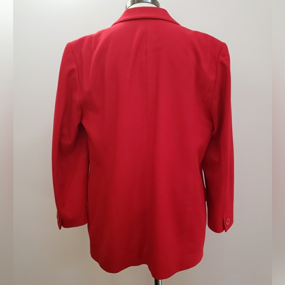 Pendleton Red Single Button Wool Blazer, Size 12 - Picture 2 of 9
